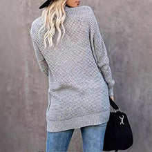 Load image into Gallery viewer, Women&#39;s Curved Placket Knitted Sweater Cardigan