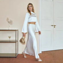 Load image into Gallery viewer, European And American Fashion High-grade Acetate Button Top Solid Color Suit Drape Skirt