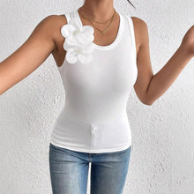 Load image into Gallery viewer, European And American Fashion Casual Three-dimensional Flower Decoration Sleeveless Top