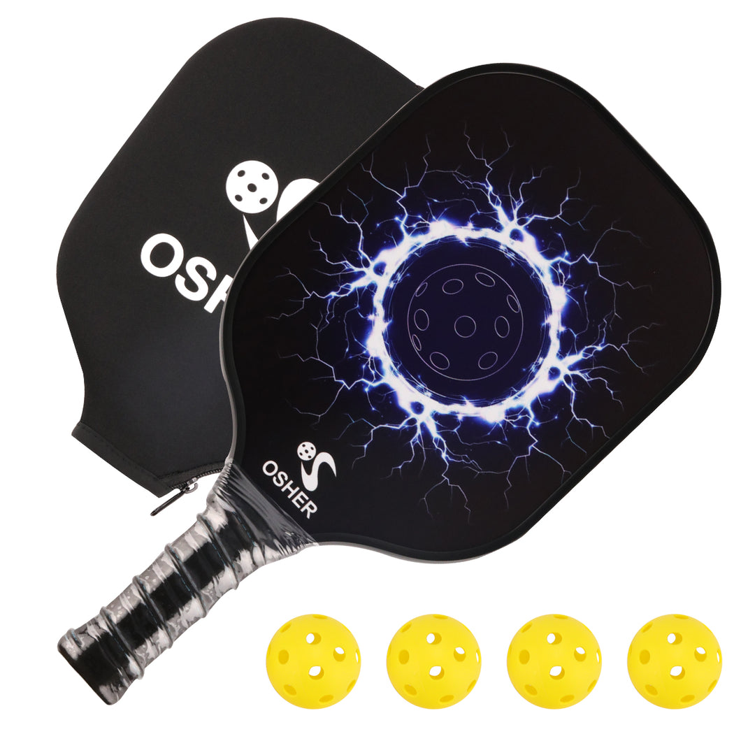 OSHER Pickleball Paddle Graphite Pickleball Racket Honeycomb Composite Core Pickleball Paddle Set Ultra Cushion Grip Low Profile Edge Bundle Graphite