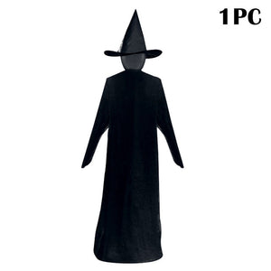 1.7m Light-Up Witches with Stakes Halloween Decorations Outdoor Holding Hands Screaming Witches Sound Activated Sensor Decor
