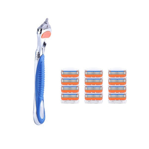 1 Handle +N Razor Blades Men's Shaver Razor Blades 5layers  Razor Blade for Face Care Compatible with Gillettee Fusione Razor