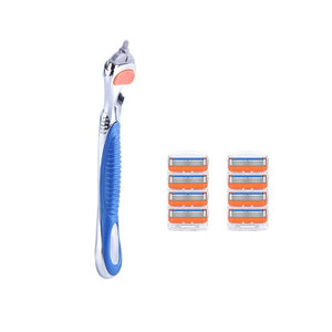 1 Handle +N Razor Blades Men's Shaver Razor Blades 5layers  Razor Blade for Face Care Compatible with Gillettee Fusione Razor