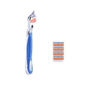 1 Handle +N Razor Blades Men's Shaver Razor Blades 5layers  Razor Blade for Face Care Compatible with Gillettee Fusione Razor