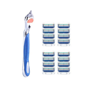 1 Handle +N Razor Blades Men's Shaver Razor Blades 5layers  Razor Blade for Face Care Compatible with Gillettee Fusione Razor