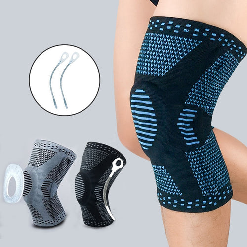 1 PC Silicone Padded Knee Pads Supports Brace Basketball Fitness Meniscus Patella Protection Kneepads Sports Safety Knee Sleeve