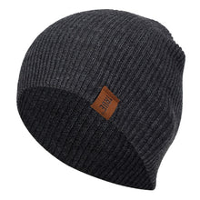 Load image into Gallery viewer, 1 Pcs Hat PU Letter True Casual Beanies for Men Women Warm Knitted Winter Hat Fashion Solid Hip-hop Beanie Hat Unisex Cap