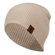 Load image into Gallery viewer, 1 Pcs Hat PU Letter True Casual Beanies for Men Women Warm Knitted Winter Hat Fashion Solid Hip-hop Beanie Hat Unisex Cap