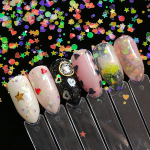 1 box Holographic Nail Glitter Mix Star Round Heart Flakes Mermaid Mirror Irregular Paillette Sequins 3D Nail Art Decor TR680/AB