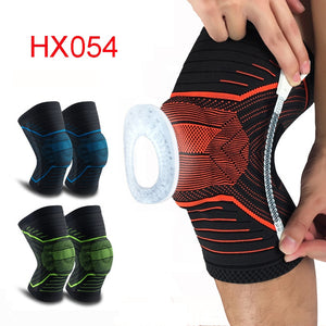 1 pcs Knee Patella Protector Brace Silicone Spring Knee Pad Basketball Running Compression Knee Sleeve Support Sports Kneepads