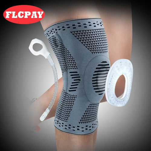 1 pcs Knee Patella Protector Brace Silicone Spring Knee Pad Basketball Running Compression Knee Sleeve Support Sports Kneepads