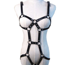 Load image into Gallery viewer, 1 set Sexy Women Leather Harness Underwear Garter Belts men Punk Gothic Suspenders Bondage Straps Bra Garter Body Lingerie