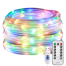 Load image into Gallery viewer, 10-15M LED Rope String lights 8 Play Modes with Remote Street Garland Outdoor Waterproof Fairy Lights for Wedding Holiday Decors