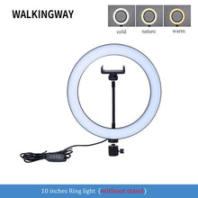 Load image into Gallery viewer, 10&quot; LED Ring Light Photographic Selfie Ring Lighting with Stand for Smartphone Youtube Makeup Video Studio Tripod Ring Light
