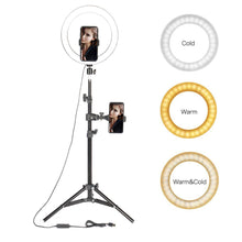 Load image into Gallery viewer, 10&quot; LED Ring Light Photographic Selfie Ring Lighting with Stand for Smartphone Youtube Makeup Video Studio Tripod Ring Light