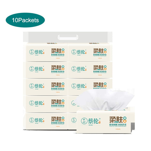 10 Packet 3 Layers Original Wood Pulp Soft Tissues Home Kitchen Livingroom Bathroom Paper Towel Toilt Tissues Toilt Paper