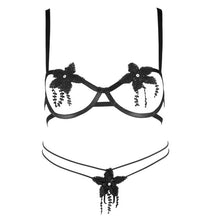 Load image into Gallery viewer, 10 Style Underwear Set Women Lingerie Velvet Embroidered Push Up Open Cup Bra Panty Set Ropa Interior Femenina Conjunto