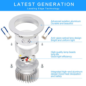 10 pack/lots epacket 7-25 Day  LED Spot LED Downlight Dimmable Bright Recessed decoration Ceiling Lamp 110V 220V AC85-265V