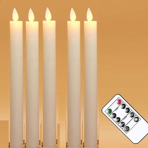 10 pieces Taper Candles And 5 Remotes,Yellow or Warm white light Remote or not Remote Battery LED Fake Battery Operated Candles