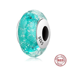 Load image into Gallery viewer, 100% Authentic 925 Sterling Silver Pink heart Murano Glass Beads Fit Original Pandora Charms Bracelet Jewelry