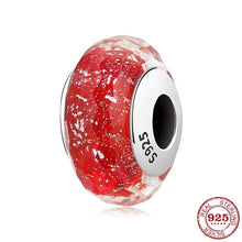 Load image into Gallery viewer, 100% Authentic 925 Sterling Silver Pink heart Murano Glass Beads Fit Original Pandora Charms Bracelet Jewelry