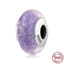 Load image into Gallery viewer, 100% Authentic 925 Sterling Silver Pink heart Murano Glass Beads Fit Original Pandora Charms Bracelet Jewelry