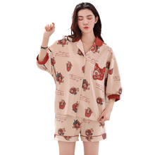 Load image into Gallery viewer, 100% Cotton Short Sleeves Pyjamas Women Pajama Sets Shorts Ladies Cute Cartoon Print Kawaii Simple Sleepwear Homewear Pijamas