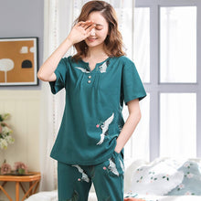 Load image into Gallery viewer, 100% Cotton Women Pajamas Sets Animal Print Lady Sleepwear Women&#39;s Pijamas Suit Home Clothes Pyjama Femme M L XL XXL XXXL