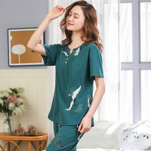 Load image into Gallery viewer, 100% Cotton Women Pajamas Sets Animal Print Lady Sleepwear Women&#39;s Pijamas Suit Home Clothes Pyjama Femme M L XL XXL XXXL