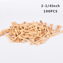 Load image into Gallery viewer, 100Pcs Golf Tees Bamboo 83mm 70mm Unbreakable Tee Golf Training Swing Practice Accessories Less Friction Stronger 4 Size Bulk