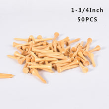 Load image into Gallery viewer, 100Pcs Golf Tees Bamboo 83mm 70mm Unbreakable Tee Golf Training Swing Practice Accessories Less Friction Stronger 4 Size Bulk