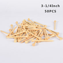 Load image into Gallery viewer, 100Pcs Golf Tees Bamboo 83mm 70mm Unbreakable Tee Golf Training Swing Practice Accessories Less Friction Stronger 4 Size Bulk
