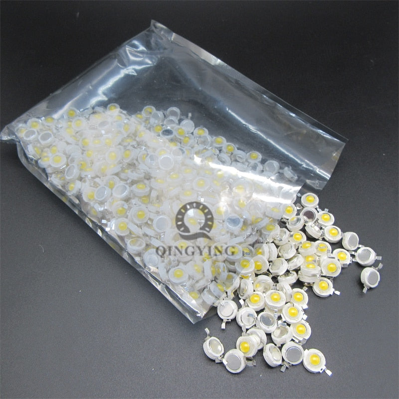 100pcs 1W 3W LED High Power LEDs Cold White Natural White Warm White RGB Red Green Blue Yellow Light Source