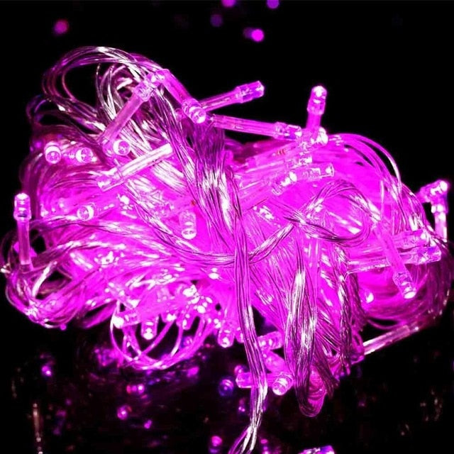 10M 100LEDs String Lights LED Christmas Garland Decor for Street Trees Garden Park Party Wedding Outdoor Decoration EU US Plug