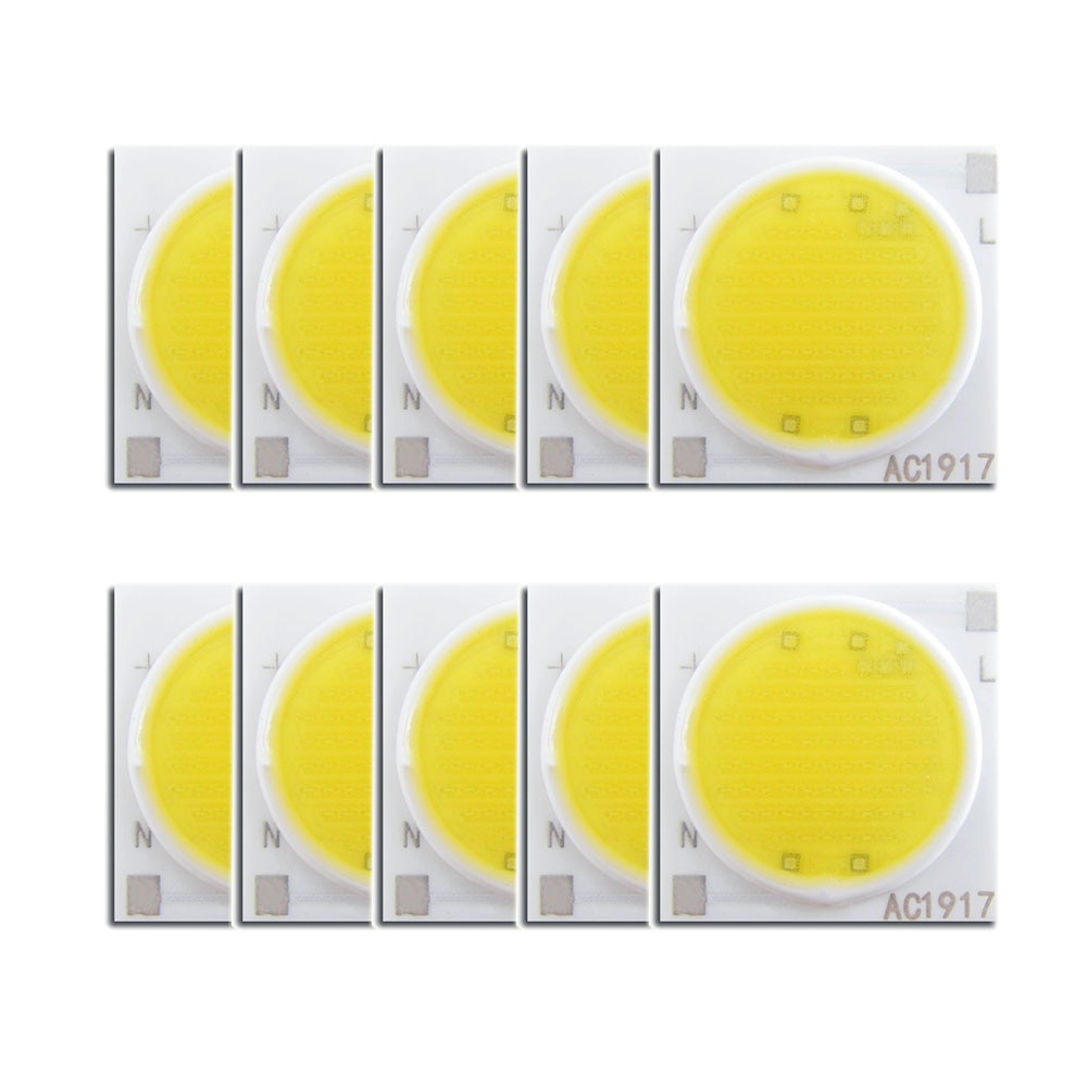 10pcs a lot Ceramics Base LED COB Chip 12w 15w 20w 30w 50w AC220V 3w 5w 7w 9w LED Diode For Spotlight Downlight DIY Repair Parts