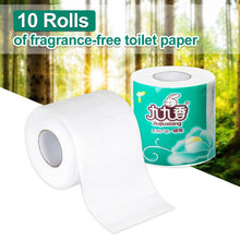 Load image into Gallery viewer, 10rolls Wood Pulp Bathroom Accessories Cleaning Tool Cored No Fragrance Toilet Paper Office School Facial Napkin Soft 4 Layers