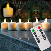 Load image into Gallery viewer, 12 Pieces Realistic LED Tea Light Candles With Remote Control,Flickering Flameless Candles 10-keys Battery-operated Fake Candles