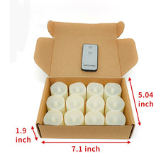 Load image into Gallery viewer, 12PCS Tea Lights Candles Battery Operated Led Flameless Tea Light Flickering Light with Remote Control Timer Festival Christmas