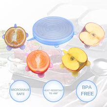 Load image into Gallery viewer, 12ps/set Food Fresh Keeping Silicone Lids Durable Reusable Food Save Cover Heat Resisting Fits All Sizes and Shapes of Container