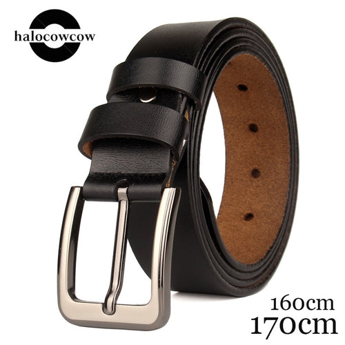 130 140 150 160 170cm Real Genuine Leather Belts for Man Top Quality Male Casual Pin Buckle Belt Men Belt Leather Luxury Brand