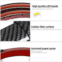 Load image into Gallery viewer, 130cm Car Trunk Tail Brake Lights Carbon Fiber 12V LED High Rear Additional Stop Light Multifunction Turn Signal Running Lamp
