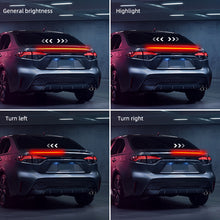 Load image into Gallery viewer, 130cm Car Trunk Tail Brake Lights Carbon Fiber 12V LED High Rear Additional Stop Light Multifunction Turn Signal Running Lamp