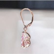 Load image into Gallery viewer, 14K Rose Gold Pink Diamond Earring for Women Fashion Pink Topaz Gemstone Bizuteria 14K Gold Garnet Drop Earring Orecchini Girls