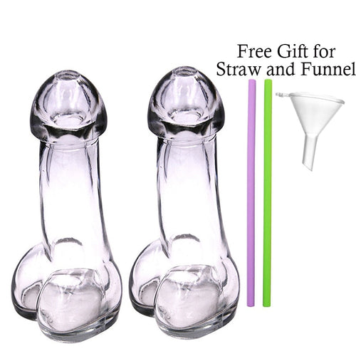 150ML Shot Glass Cup Funny Penis Glasses Cocktails Whiskey Wine Party Bar Club Dedicated Small Mouth No Sprinkling Dick Straws