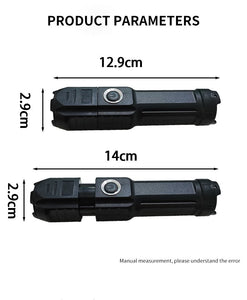 10pcs Strong Light T6 Flashlight LED Aluminum Alloy Telescopic Focusing Flashlight Mini Waterproof Strong Light Portable Outdoor Flash