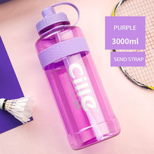 Load image into Gallery viewer, 1L 2L 3L Large Capacity Sports Water Bottles Portable Plastic Outdoor Camping Picnic Bicycle Cycling Climbing Drinking Bottles