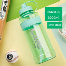 Load image into Gallery viewer, 1L 2L 3L Large Capacity Sports Water Bottles Portable Plastic Outdoor Camping Picnic Bicycle Cycling Climbing Drinking Bottles