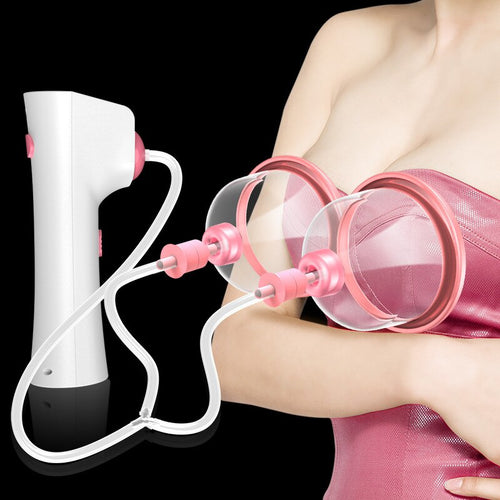 2 Cup Women Breast Massager Electric Breast Enlargement Device Vacuum Cupping Machine Vacuum Chest Pump Body Cupping Massage Set