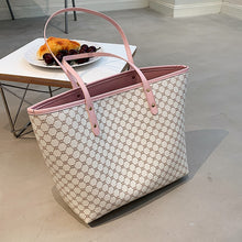 Load image into Gallery viewer, 2 Pçs/set Luxo Designer De Alta Capacidade Sacola Bolsa para As Mulheres  As Tendências Da Marca Designer Listrado Ombro Sho