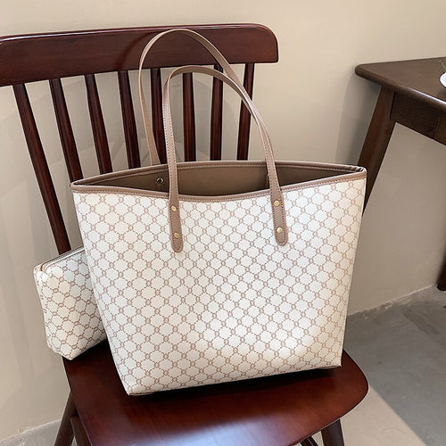 2 Pçs/set Luxo Designer De Alta Capacidade Sacola Bolsa para As Mulheres  As Tendências Da Marca Designer Listrado Ombro Sho